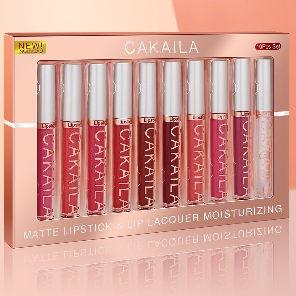 10 Matte Nonstick Cup Waterproof Lip Gloss