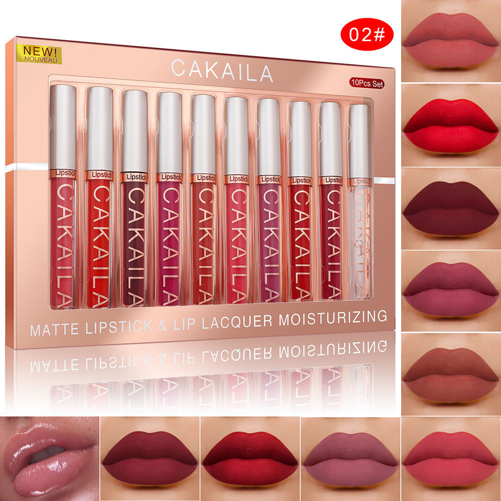 10 Matte Nonstick Cup Waterproof Lip Gloss