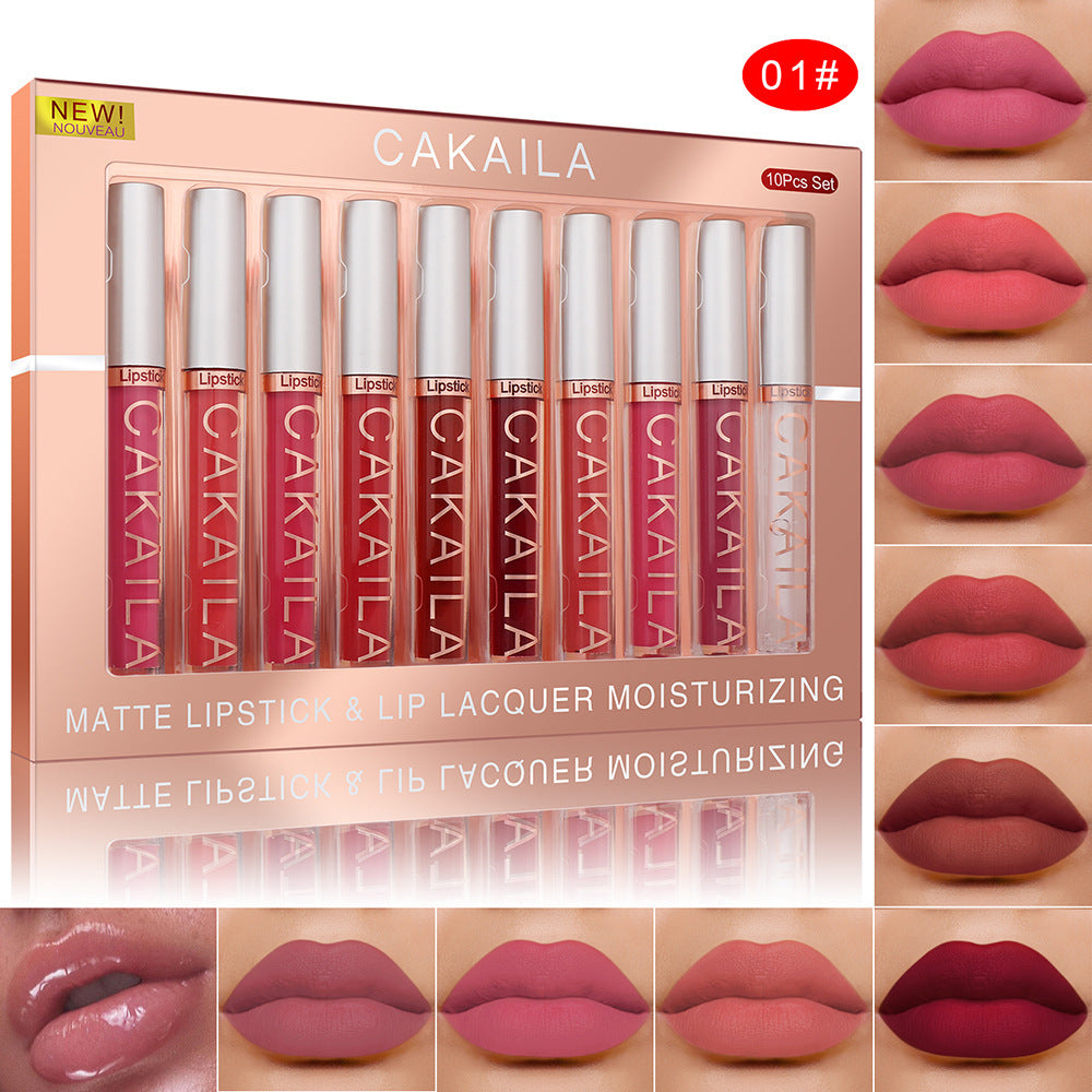 10 Matte Nonstick Cup Waterproof Lip Gloss