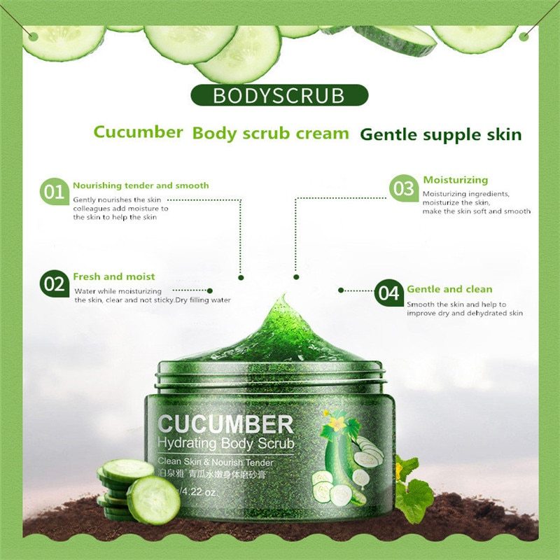 Cucumber skin peels facial scrub